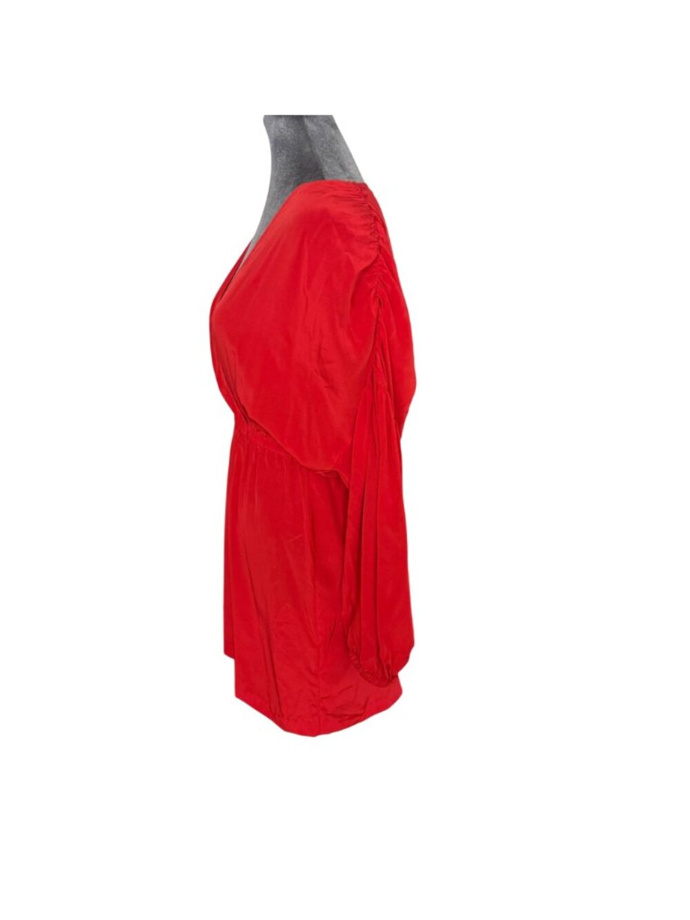 Twelfth Street By Cynthia Vincent Red Silk Blend Mini Dress With Long Sleeves &